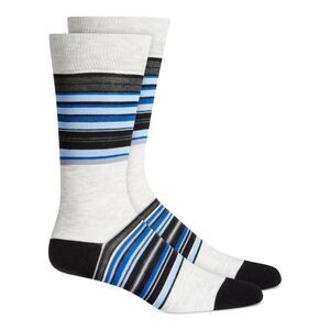 ALFATECH BY ALFANI Mens Eternal Blue Comfortable Seamless Dress Crew Socks 7-12